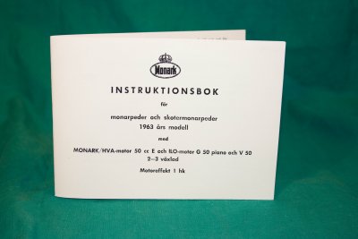 instruk-bok MONARK moped. 1963