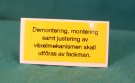 upplysningsdekal, vxl-justeri.