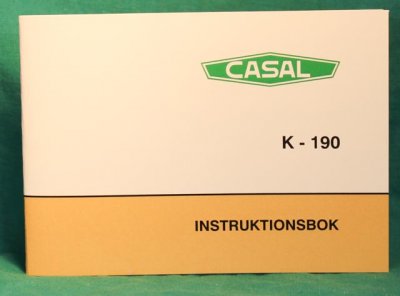 instruktionsbok, CASAL K190
