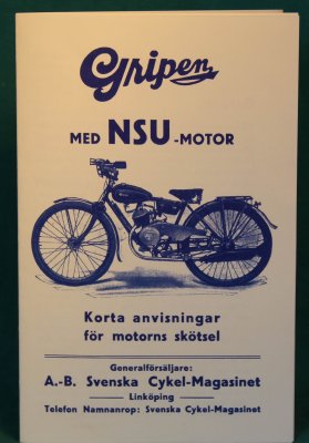 skötselan. GRIPEN / NSU 98cc