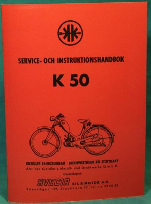 instruk-bok. KREIDLER K 50