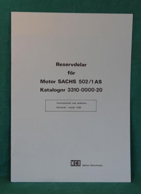 reservdelskat. SACHS 502/1 AS