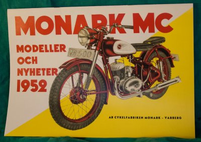 broschyr MONARK motorcyk. 1952