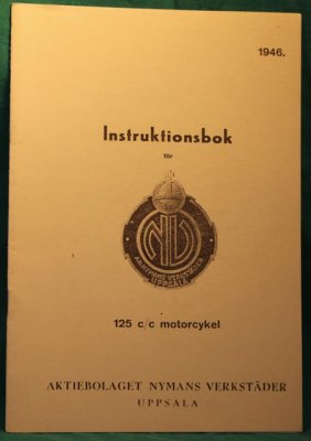 instruk-bok, NV-RE 125cc, 1946